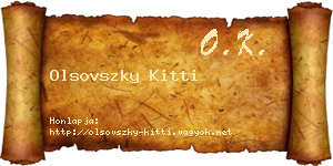 Olsovszky Kitti névjegykártya